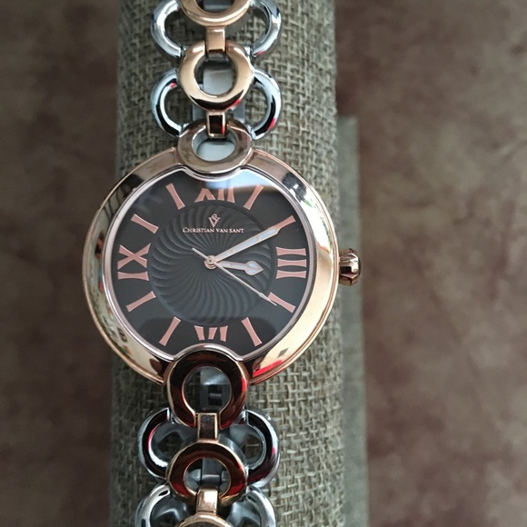 CHRISTIAN VAN SANT NWOT AUTHENTIC SILVER & GOLD TONE STAINLESS STEEL WATCH - Picture 9 of 16